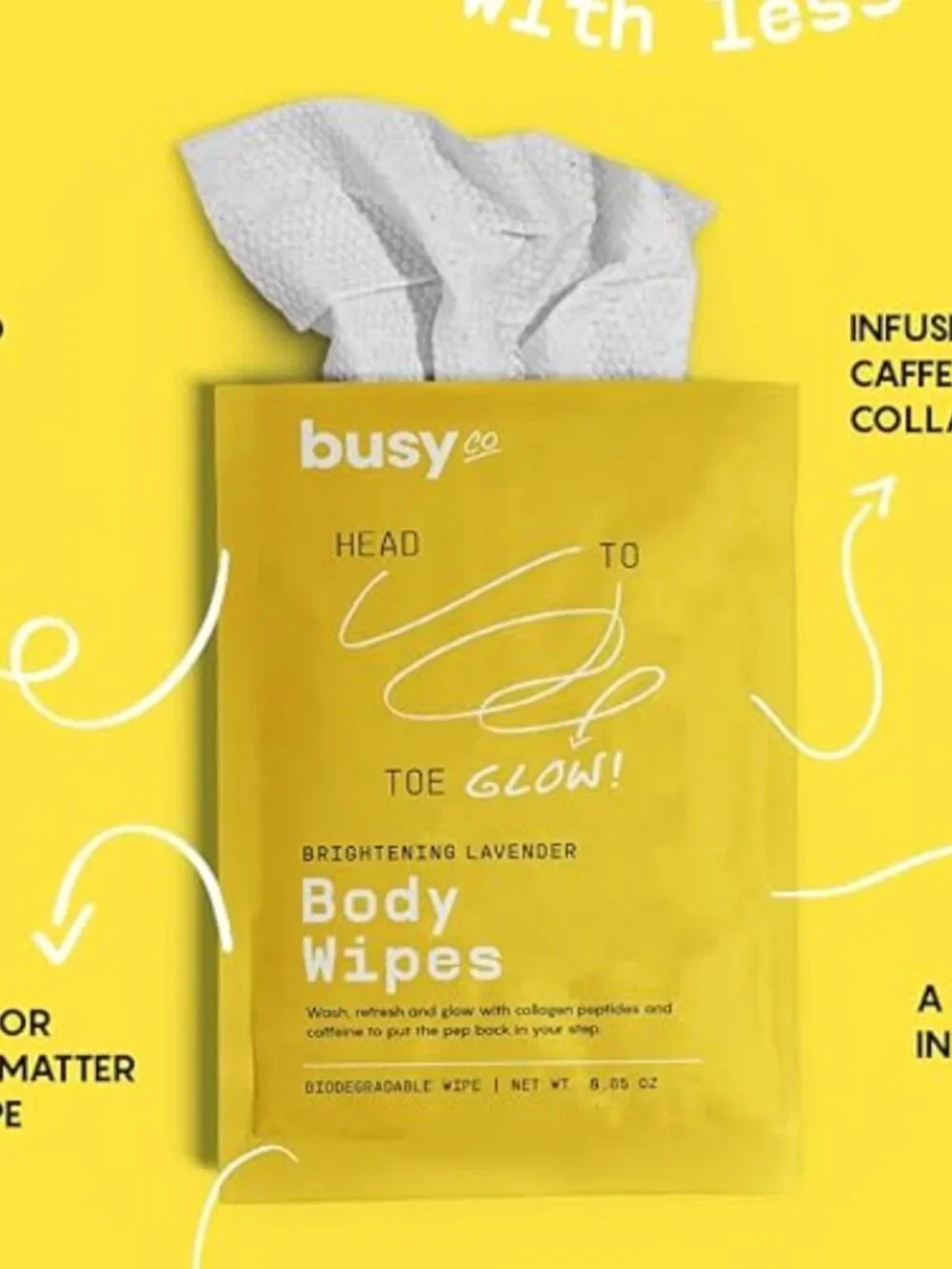 Glow Body Wipes for Women - Cleansing Large Wash Cloth - Extra Thick & Moist - Picture 3 of 3